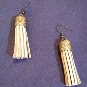 Faux Leather Fringe Earrings